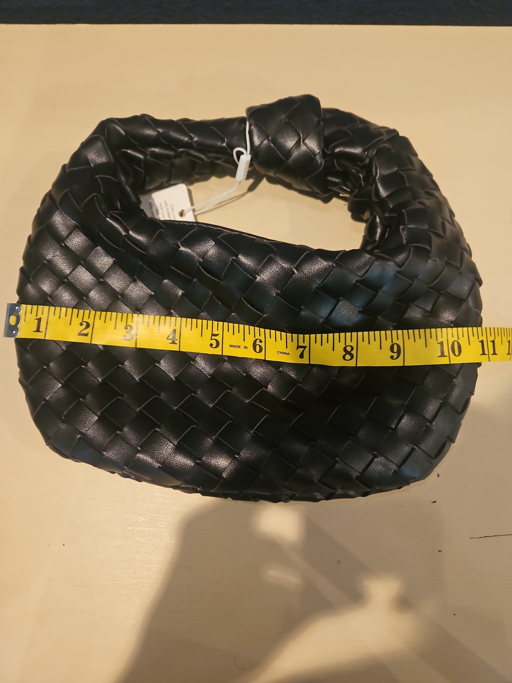 Urban Expressions Black Woven Hobo Crecent Handbag Purse - Picture 6 of 9